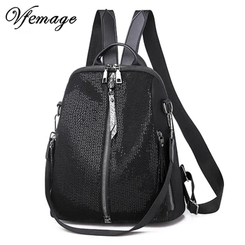 

Vfemage Multifunction Bags Women Oxford Bagpack Female Small Backpacks Cool School Bag for Teenager Girls Mochila Sac a Dos 2019