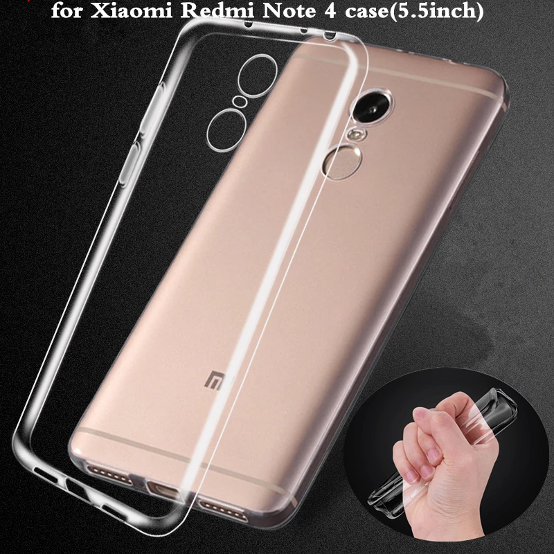 Ультратонкие для Xiaomi Redmi Note 4 случаях прозрачный ТПУ чехол мягкий note4 телефона