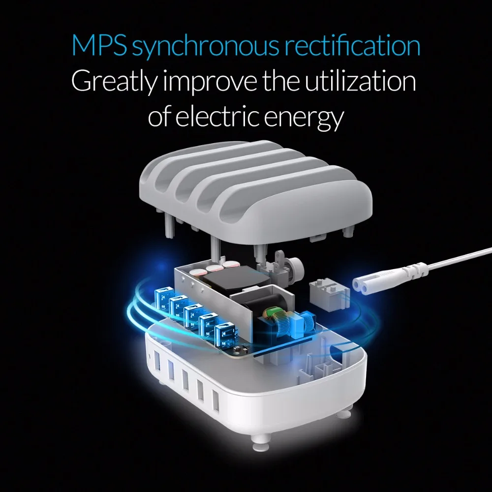 ORICO 5 портов USB Зарядное устройство Док-станция с держателем телефона 5V2. 4A* 5 40 Вт макс для телефона и планшетного ПК