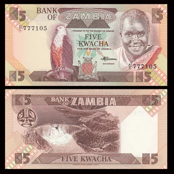 

Zambia 5 Kwacha, 1986-88, P-25d, UNC, Uncirculated, Banknotes, Collection, Gift, Africa, Genuine Original Paper Notes
