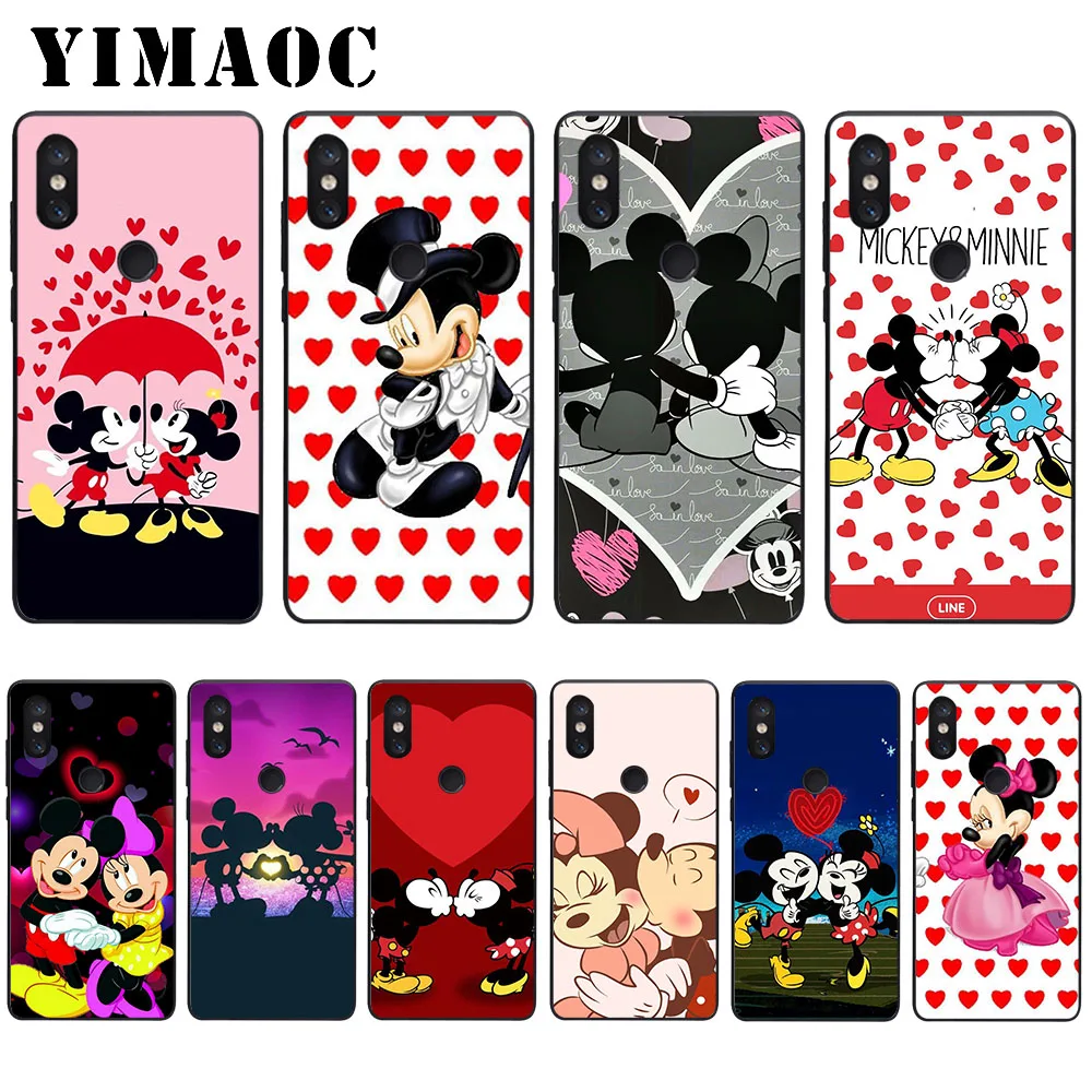 

YIMAOC Love Mickey Minnie Mouse Soft Case for Xiaomi Mi5 Mi5S Mi6 Mi9 Mi8 Lite SE A1 A2 Lite Pocophone F1 MAX 3