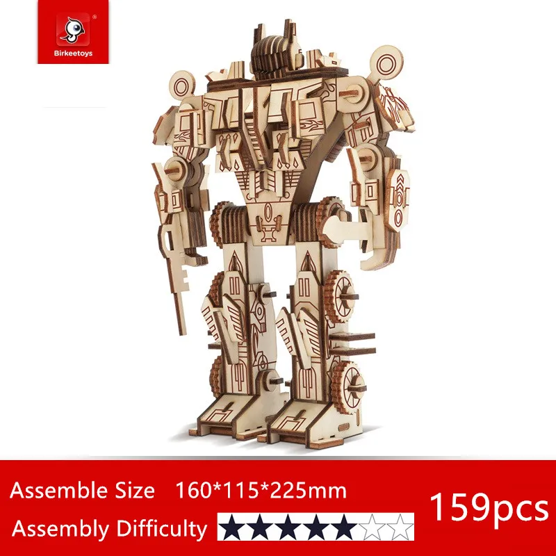 WoodCraft Assembly Construction Sets Wooden 3D Puzzle Robot Model Science Series Hobbies Toys Kids Teens Adult action figure