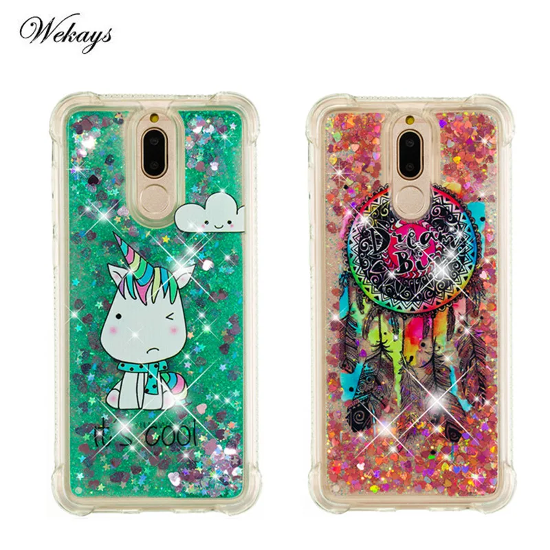 

For Huawei Mate 10 Lite Case Cartoon Butterfly Quicksand Dynamic Liquid Glitter Phone Case for Huawei Mate 10 Pro Cases Capa