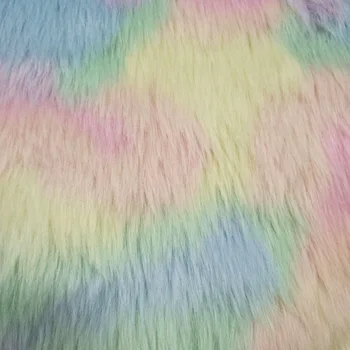 

Gradient velvet fake cloth faux fur Colorful rainbow rabbit fur Super soft toy jewelry clothing artificial hair fabric