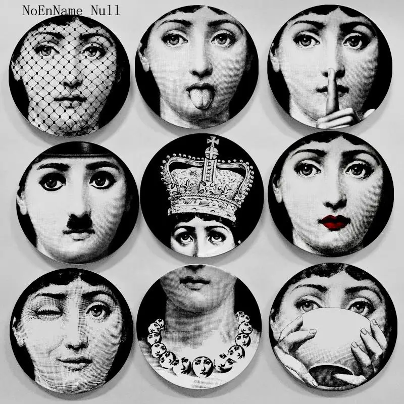 

NoEnName_Null fornasetti Creative design wall hanging decorative plate retro European Elegant style kitchen decoration upscale