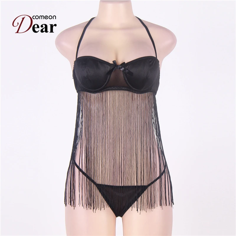 Да ладно, дорогой Одежда для секс халат пикантные Клубные Erotique Ropa интерьер mujer открытая промежность rb78921 плюс Размеры Бахромой Холтер Babydoll