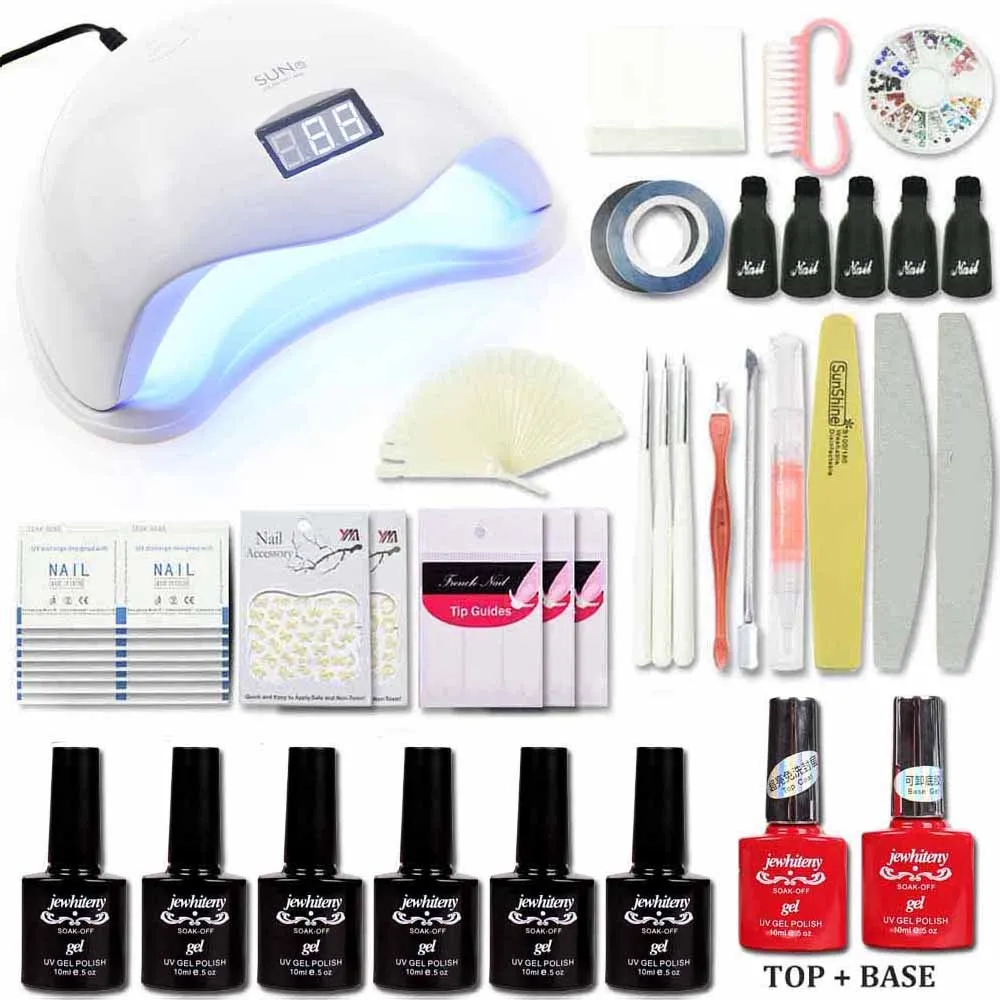 Nail kit 48/36W UV LED Lamp Timer Nail Dryer 10ml 6 Colors UV Gel Polish Nail Art Kit Set 1Top 1Base Manicure Nail set цена Nail kit 48/36W UV LED Lamp Timer Nail Dryer 10ml 6 Colors UV Gel Polish Nail Art Kit Set 1Top 1Base Manicure Nail set цены онлайн