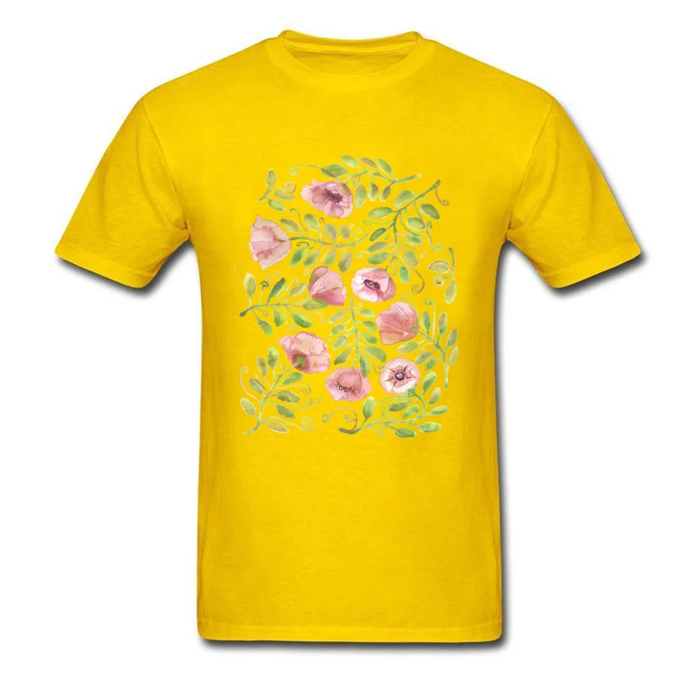 Pink Poppies Pattern by Michelle Scott at dotsofpaint studios_yellow