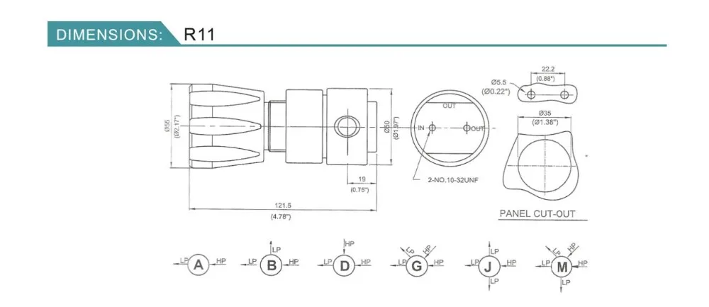 Высокого давления из нержавеющей стали 1/" NPT азотный газовый регулятор давления с панельным креплением