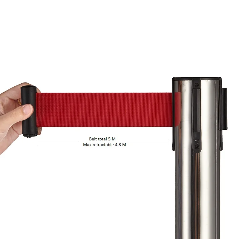 with 3M belt stainless stell railing barrier for security guard area