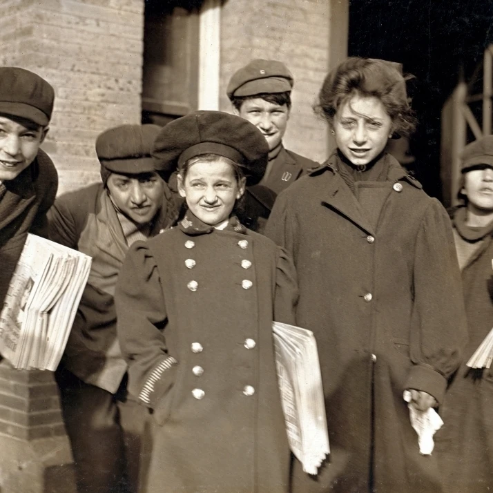 Newsboys and Newsgirls  Lewis Hine  1909 Poster Print by Science Source (36 x 24)