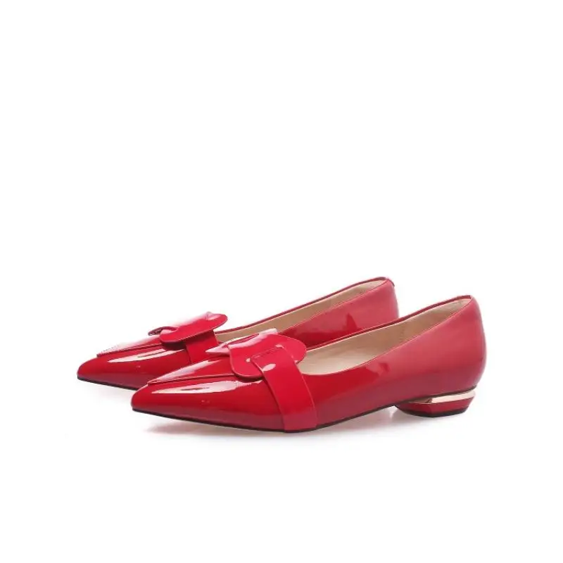 Luxury Shoes Women Designers Red Black Patent Leather Flat Ballet Shoes Slip On Ponted Toe Soft Rubber Heel Loafers Casual Mules Luxury Shoes Women Designers Red Black Patent Leather Flat Ballet Shoes Slip On Ponted Toe Soft Rubber Heel Loafers Casual Mules