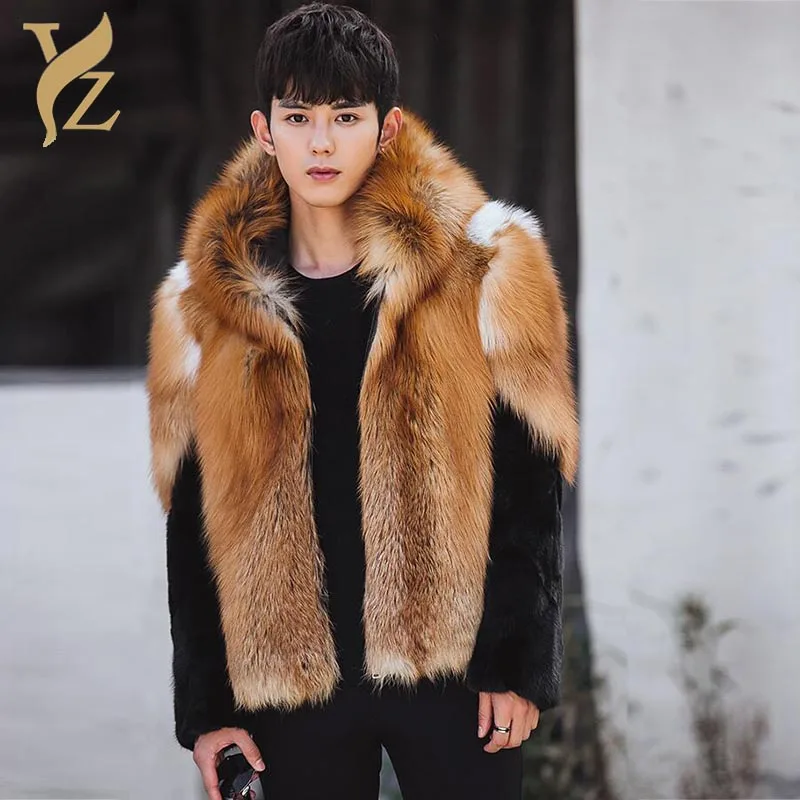 Men's Mink Fur Bomber Jacket with Full Skin Mink Hooded Fur Jacket (Brown,  S) at  Men's Clothing store