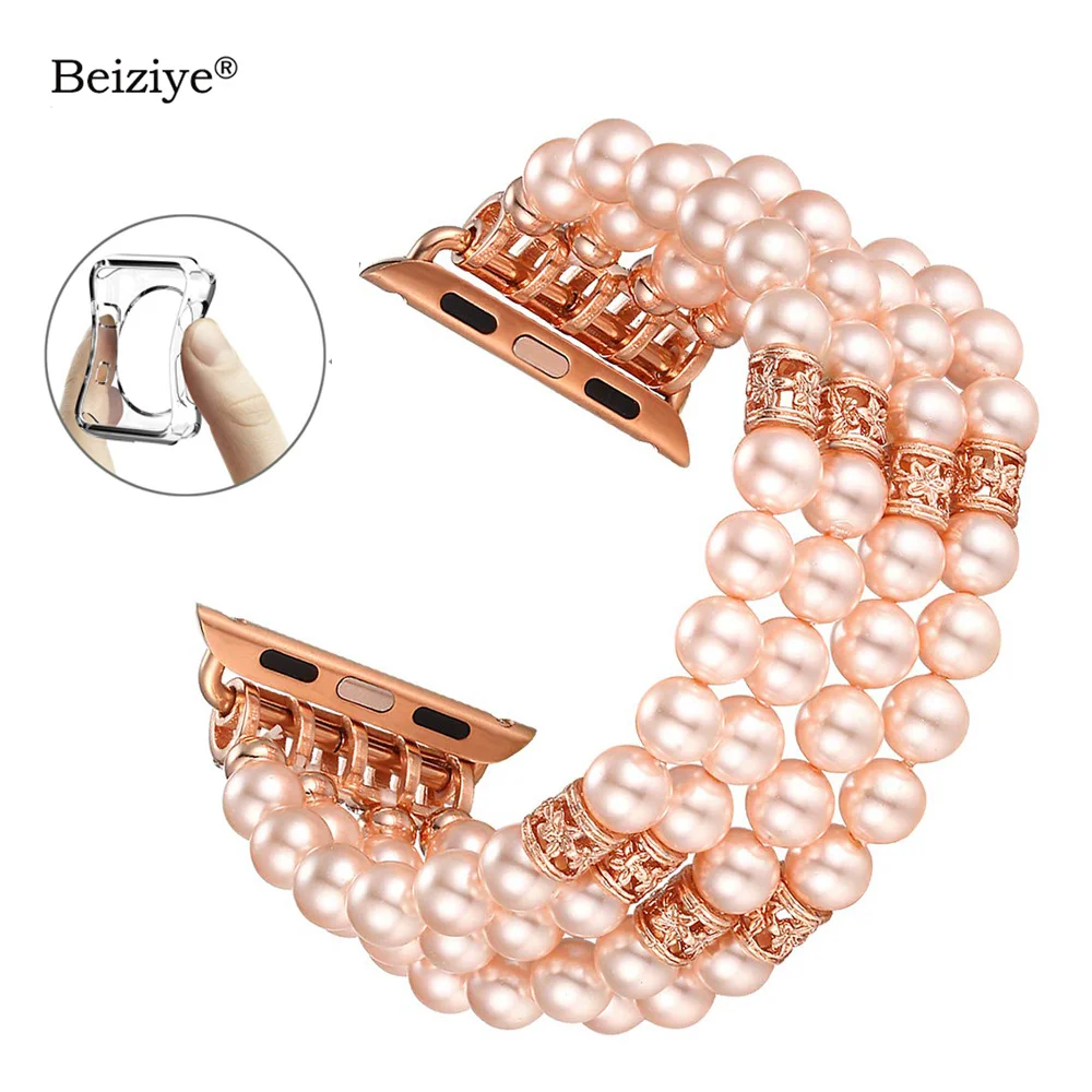 

Watch Case + Fashion Women Jewelry Watch Bracelet Strap For Apple Watch Band 38mm/42mm/40mm/44mm Series 5 1 2 3 4 Wrist Bracelet