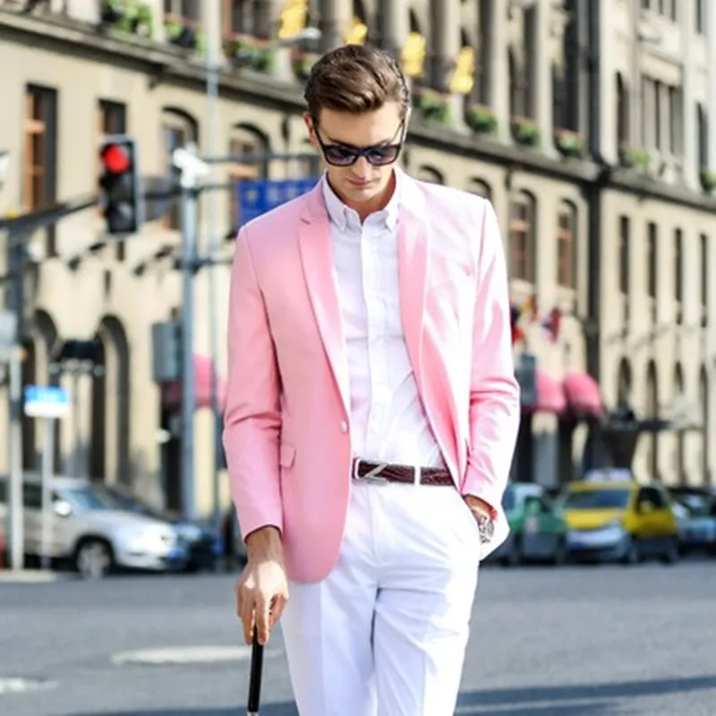 Men-s-self-cultivation-pink-suit-men-s-Korean-version-of-the-pink-suit-a-buckle (2)