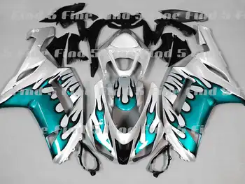 

blue flame silver black for KAWASAKI Ninja ZX-6R 07-08 ZX6R 07 08 ZX6R 636 2007-2008 ZX 6R 2007 2008 ABS fairing kit Y34