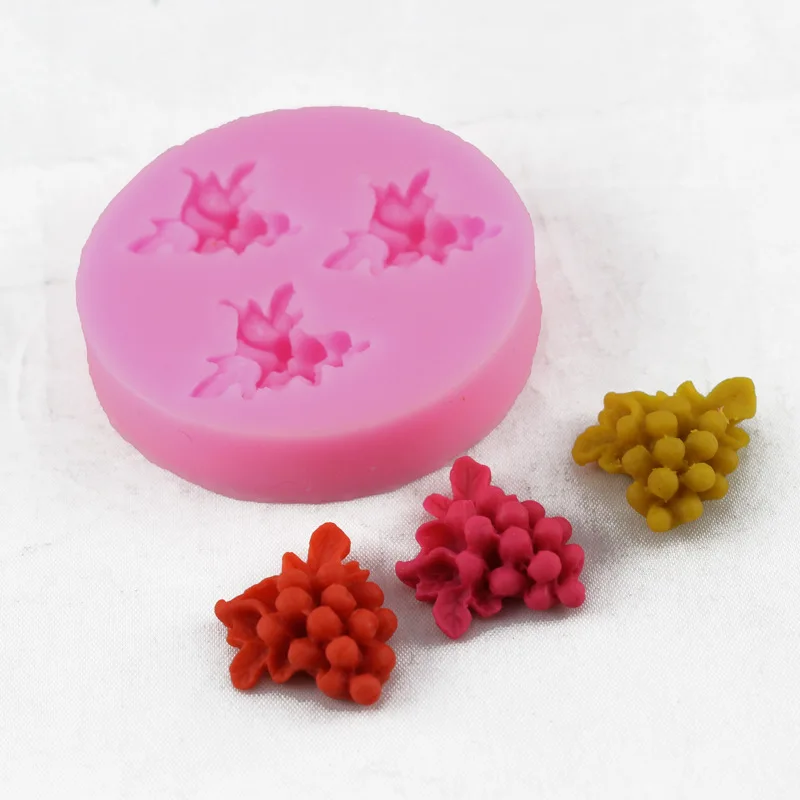 M519 20pcs Grapes Fruit 3D Molds Silicone Mold Soap Candle Molds Sugar