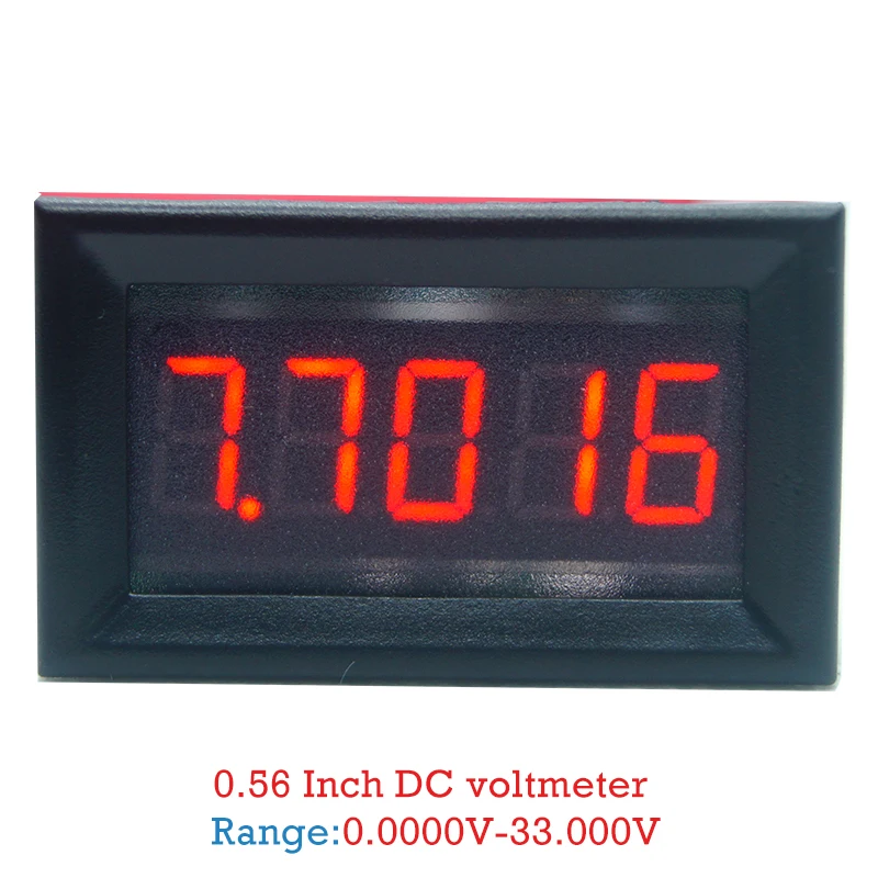 

DC 0-33.000V Three Wire 5 Digit 0.36" Digital Voltmeter Blue/Green/Yellow/Red 0.36 inch LED Volt Panel Meter DC Voltage Detector