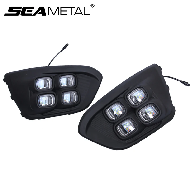 

12V Car LED Day Lights For Russia KIA RIO X-Line 2018 Auto Driving Daytime Running Light Car DRL Waterproof Automobiles Day Lamp