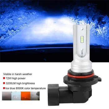 

kongyide Car Light 2Pcs H10 9145 Led Fog Light Bulb 72W CSP-Y11 White 6000K/Blue Light 8000K Optional Car Headlights jy18