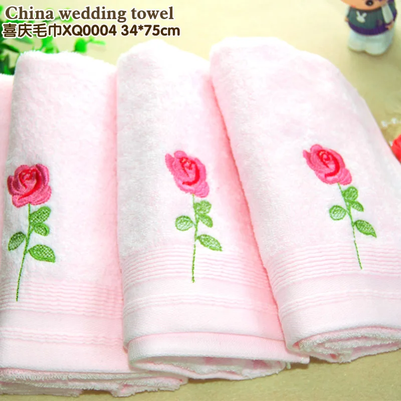 Chinese wedding with a towel Red soft cotton towel Tie the knot Chinese