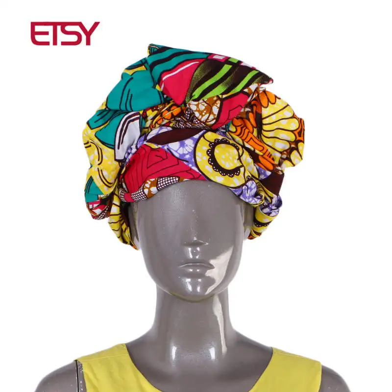 

African Print Ankara Head wrap Tie Scarf High Quality Hair Accessories Gele Ipele African Bazin Rich Headwear KGB04