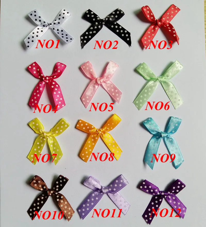 

50pcs/lot (can choose colors) Little white printing Polyester Ribbon Bowtie Handmade Bows Decorative gift Scrapbook