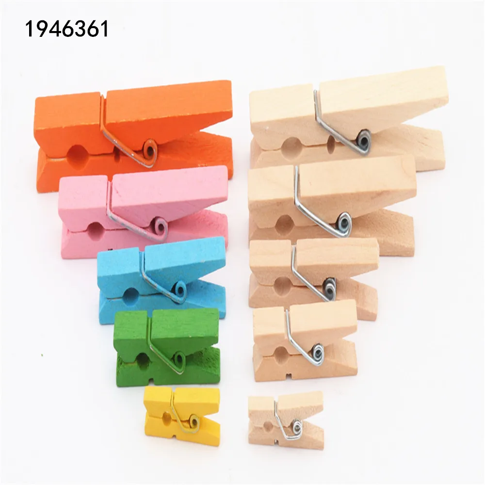 

25mm 35mm 45mm 60mm 72mm Log color Wooden Clips Photo Clips Clothespin Craft Decoration Clips School Office clips
