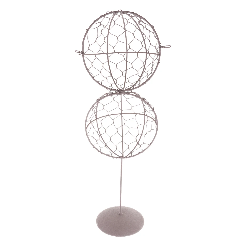 Rustic Iron Frame With Stand Ball Shape Succulent Pot Free Standing Pot 28cm
