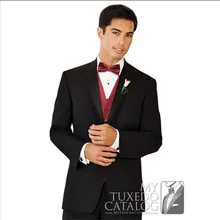 Свадебные костюмы для мужчин портной смокинг для мужчин foraml носить черный Жених шерсть кровотечение