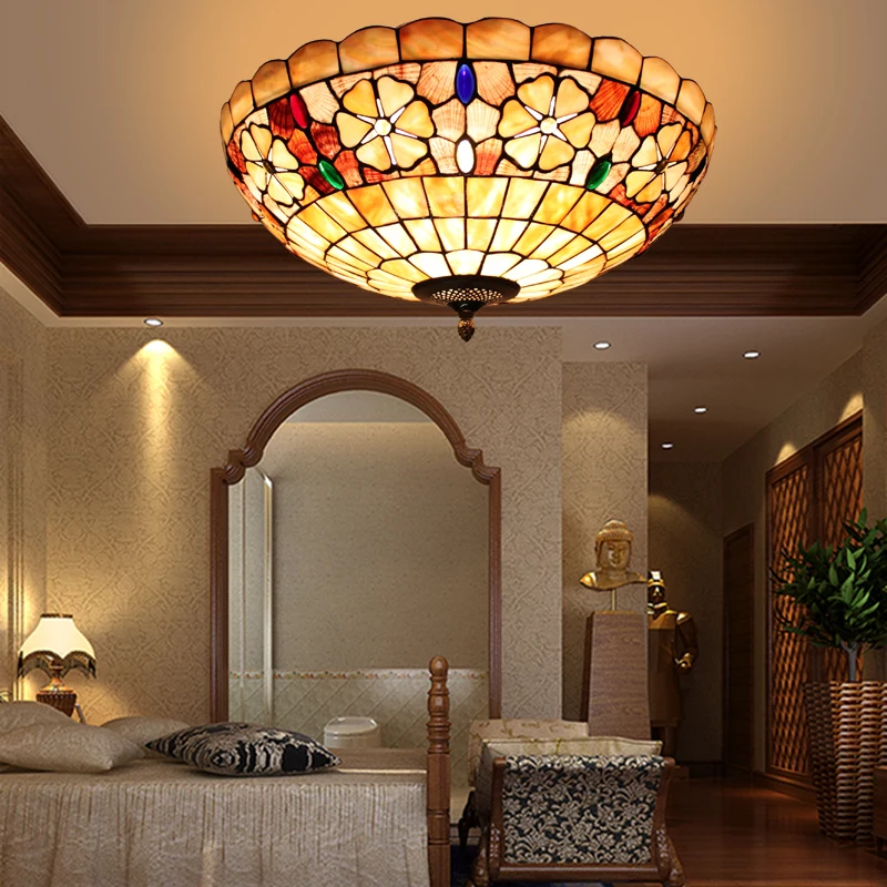 

Mediterranean garden natural shell ceiling light bedroom living room hallway balcony porch lamp