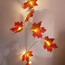 Творческий кленовый лист светодио дный Батарея свет строка для рождественских праздников свадебное деко окружающей среды ночник 150/300 см 1735