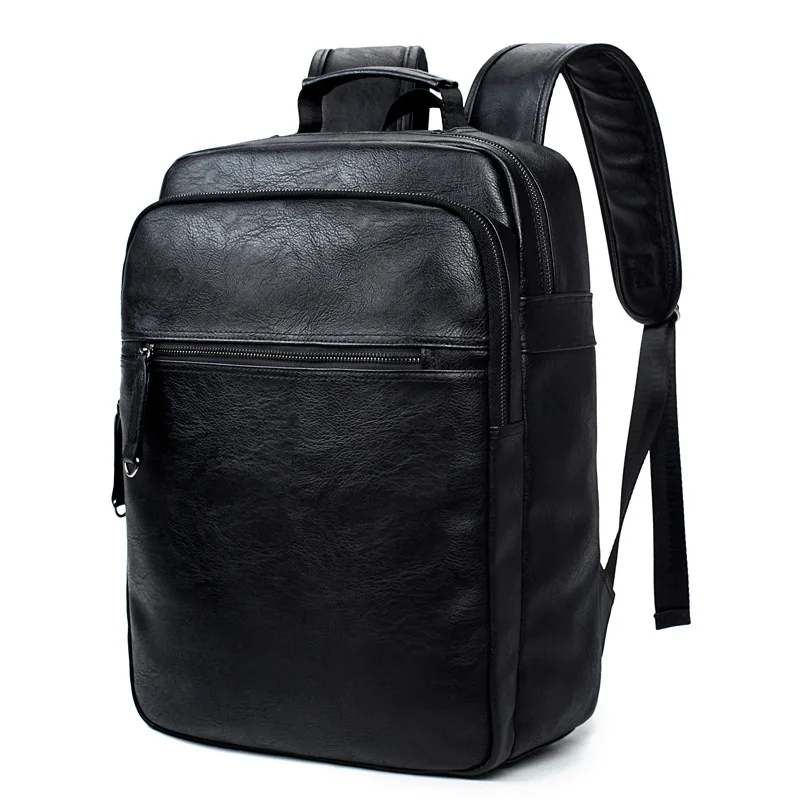 2018 New Fashion Men Backpacks High Quality Pu Leather Male Korean