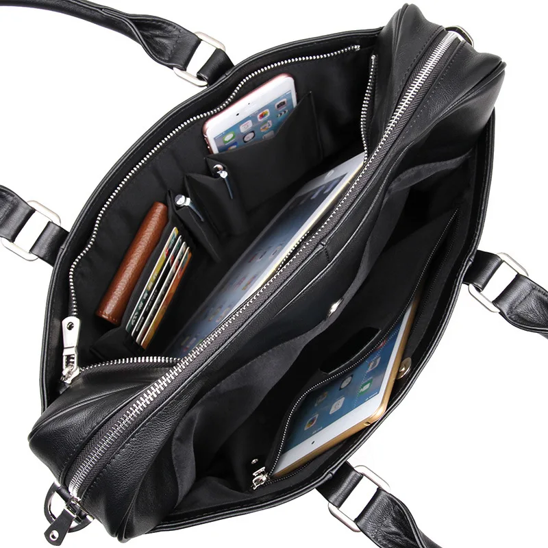 Nesitu Продвижение Черный из натуральной кожи Для мужчин Портфели 14 ''портфель для ноутбука Для Мужчин's Курьерские сумки мужские Бизнес