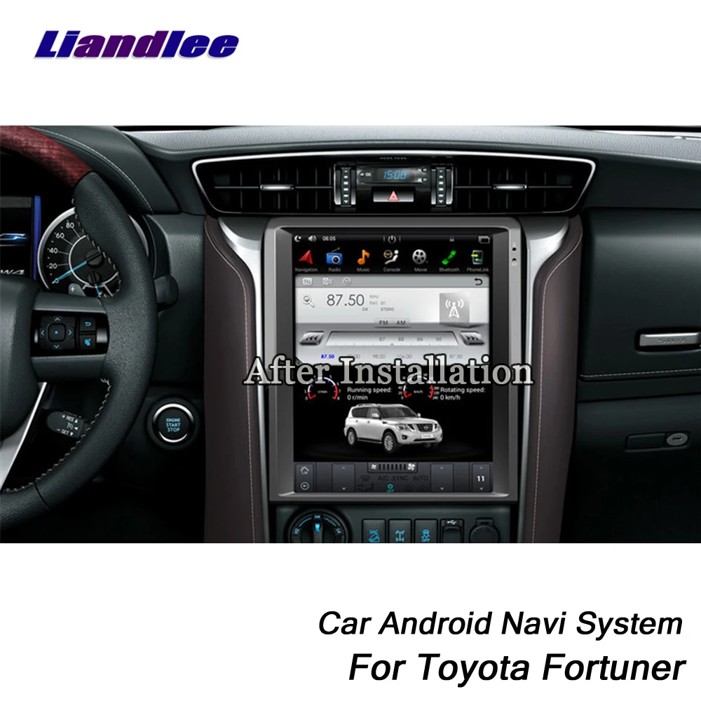 Liandlee Автомобиль Android для Toyota Fortuner~ Tesla стиль радио Carplay gps BT Wifi Navi карта навигация Мультимедиа
