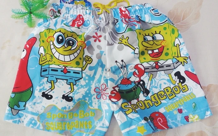 

Children's cartoon beach pants boys summer shorts Spongebob pattern boys shorts for 5-7 years old boy kids cool clothing clothes