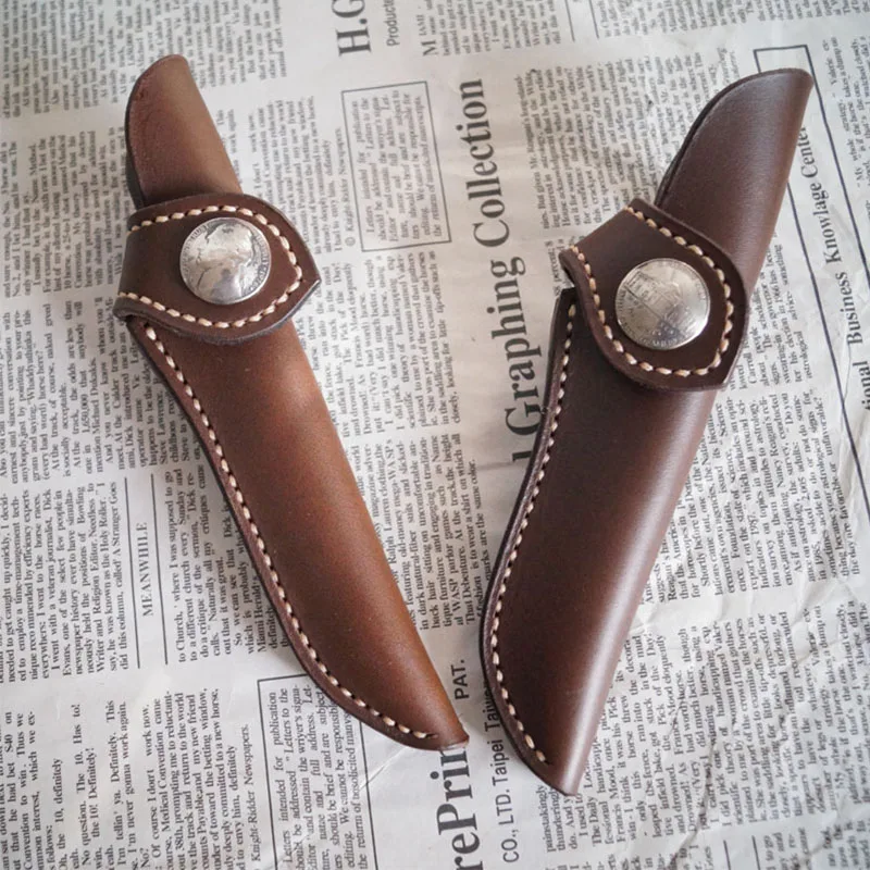 

1PC Handmade Custom Knife Sheath Pure Cowhide EDC Fixed Blade Straight Knife Holder Outdoor Tools Knives Scabbard Equipment Set