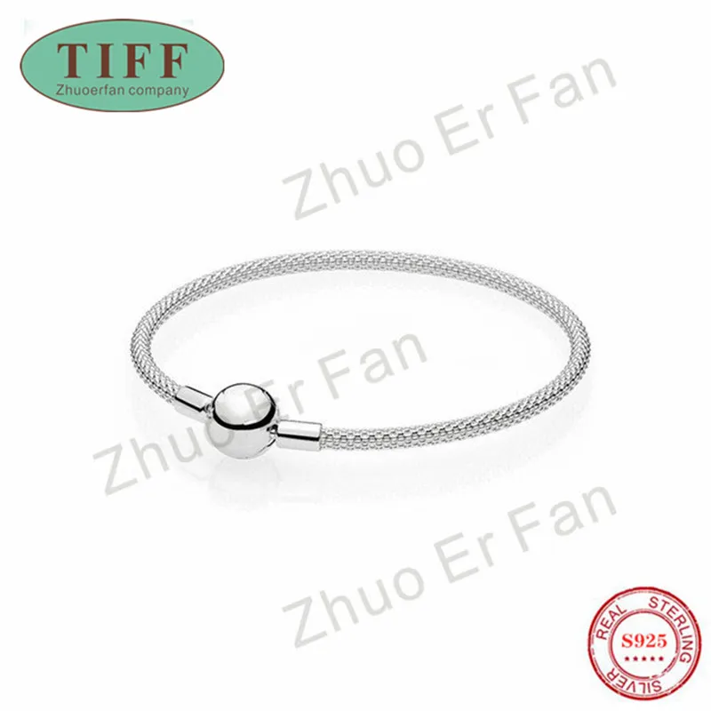 

TIF pan 925 Sterling Silver Bracelet for women round Original Classic LOGO Luxury Fashion Women Jewelry Gift