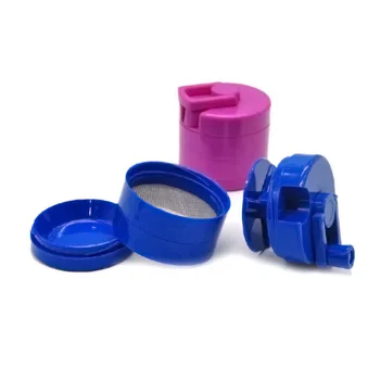

Quality 63mm 2.5inch Large Plastic Hand Muller Plastic Tobacco Grinder Powder Crusher with Handle Smoking herb grinder for weed