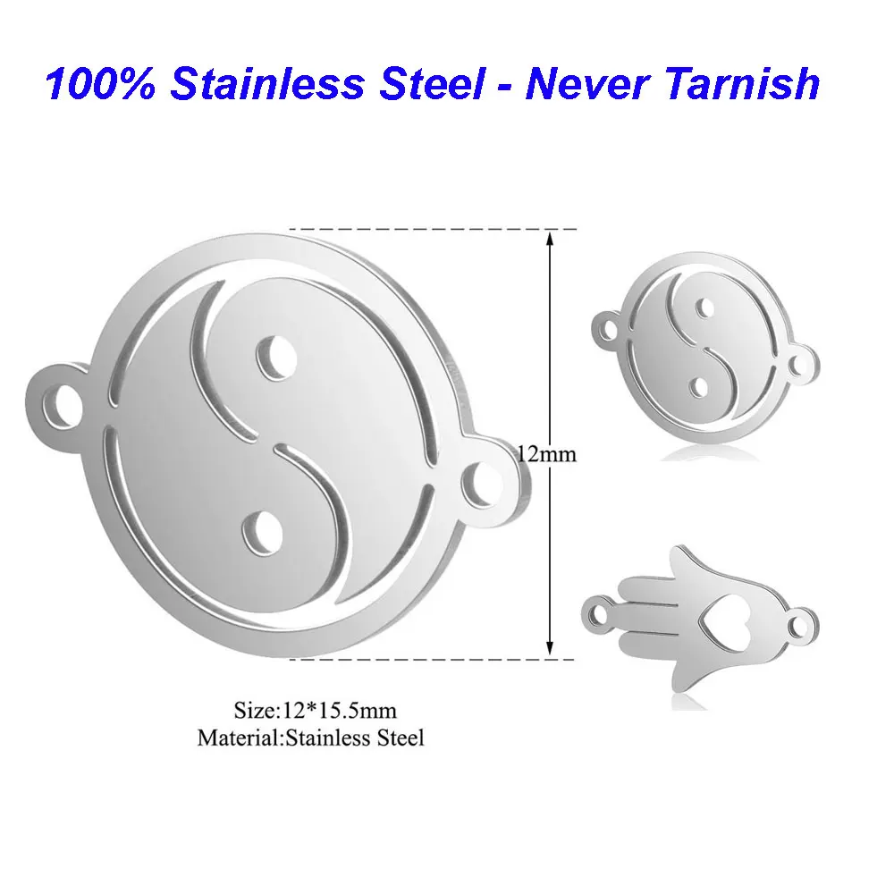 5 шт./лот 100% Религиозные Подвески из нержавеющей стали Vnistar DIY YinYang HandPlams