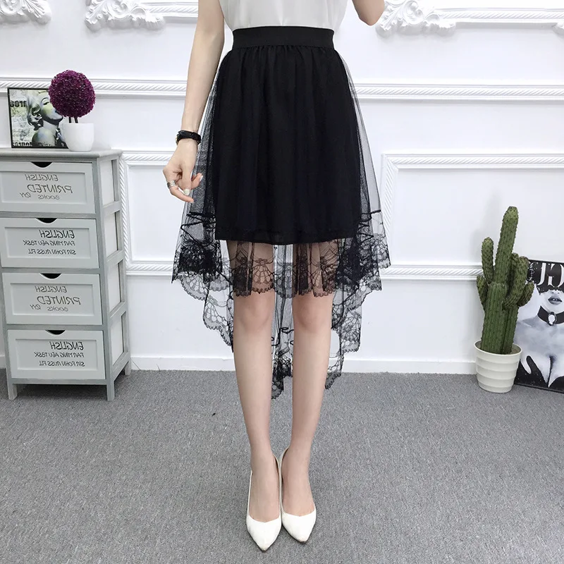На шнуровке длинная юбка Женщины высокой талией Harajuku в Корейском стиле Женская длинная юбка плюс размер выдалбливать юбки офисные летняя
