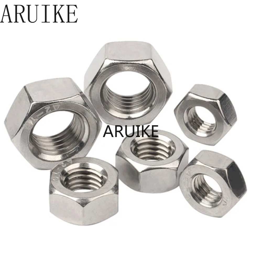 

100pcs/lot Metric thread DIN934 M1.6 304 Stainless Steel Hex Nuts