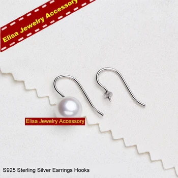 

S925 Sterling Silver Earrings Hooks Women DIY Pearl Earrings Jewelry Findings&Components Fashion Elegant Eardrop Acc