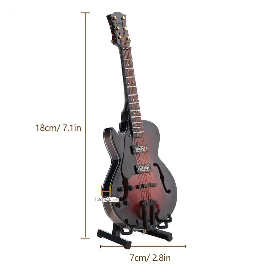 2 размера классическая красная миниатюрная гитара Реплика с подставкой и корпусом модель инструмента украшения высокое качество подарок
