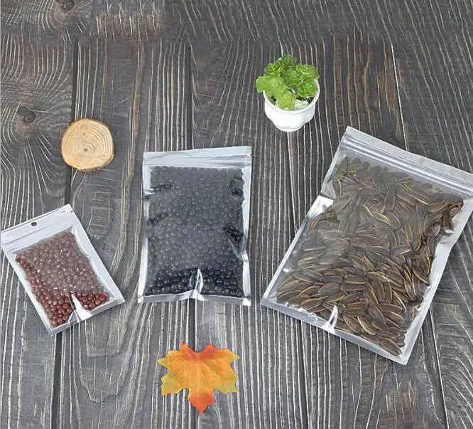 

50PC 10x18cm Reusable Ziplock Bag Aluminium Bag Food Pouch Ziplock Plastic Bags Food Packaging Food Wrap Food Storage Seal Bags