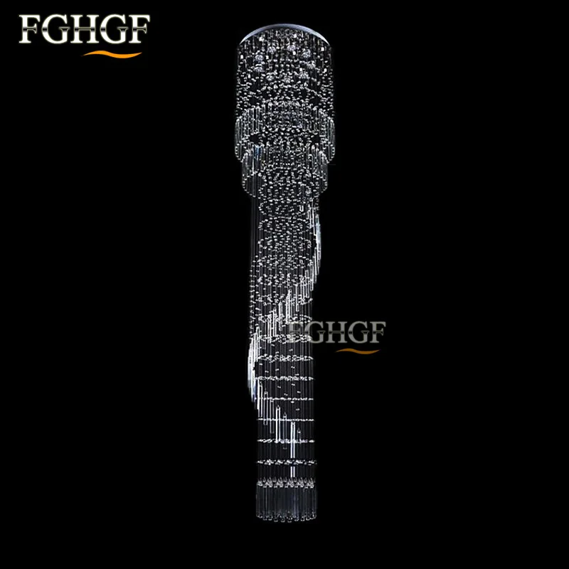 Modern Crystal Chandelier Light Lustres de cristal Chandeliers Lighting Long Stair Top K9 Crystal Lampadari Stage Lamp (3)