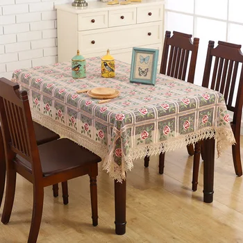 

Flowers Tablecloth White Hollow Lace Rectangle Dustproof Table Cloth Manteles Multifunction Table Carpet Tv Cabinet Cover Cloth