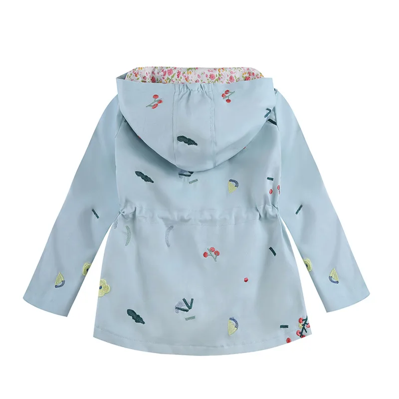 Пальто для девочек на весну-осень, куртки для девочек с рисунком вишни, куртка с капюшоном для девочек, милая детская одежда, одежда для детей