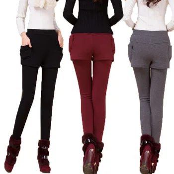 

Vadim Palazzo Pants Women 2020 Autumn And Winter Korean Version Soft Comfortable Plus Thickening Fake Two Pieces Warm Women's