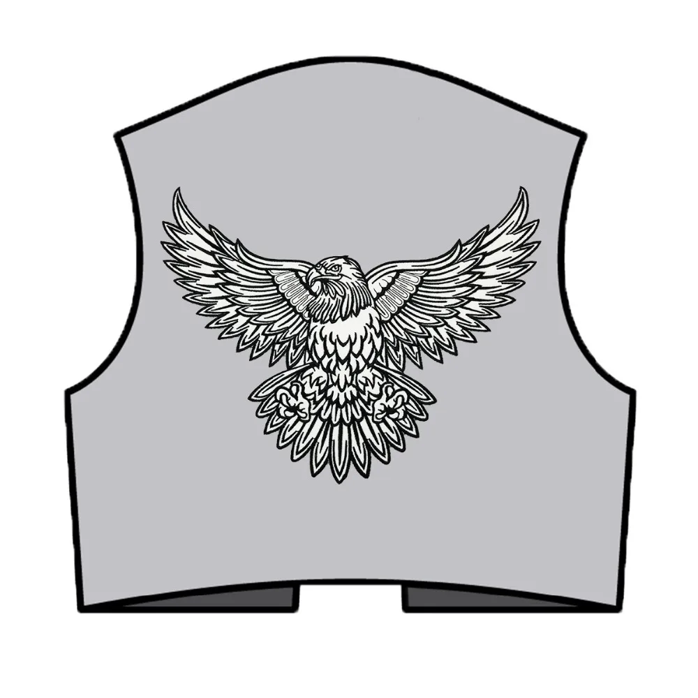 Flying Eagle Embroidered Iron On Patches For Clothing Fashion Full Back Design (5)